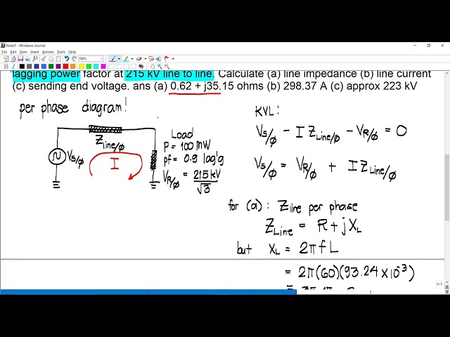 Short Transmission Line: Problem 1 (solving sending end voltage)