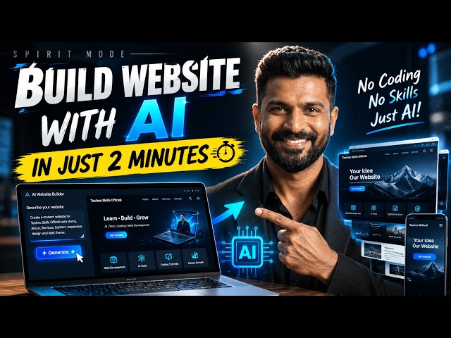 Build a Website Using AI in Just 2 Minutes! 🤯 | No Coding Required | AI Website Tutorial 2026we