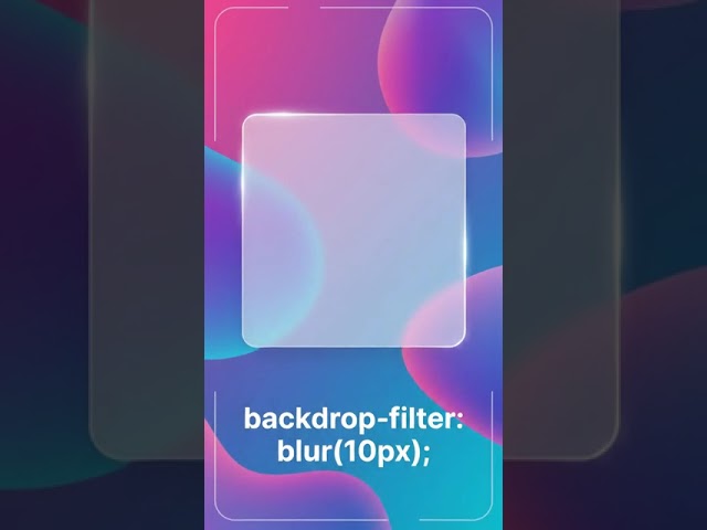 ✨ Hack #3 — backdrop-filter: blur() (Modern frosted glassmorphism effect) #shorts
