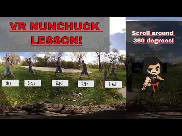 VR Nunchaku Lesson - Virtual Reality Lesson with Nunchucks - Nunchuck Tutorial Learn Numchuck combo