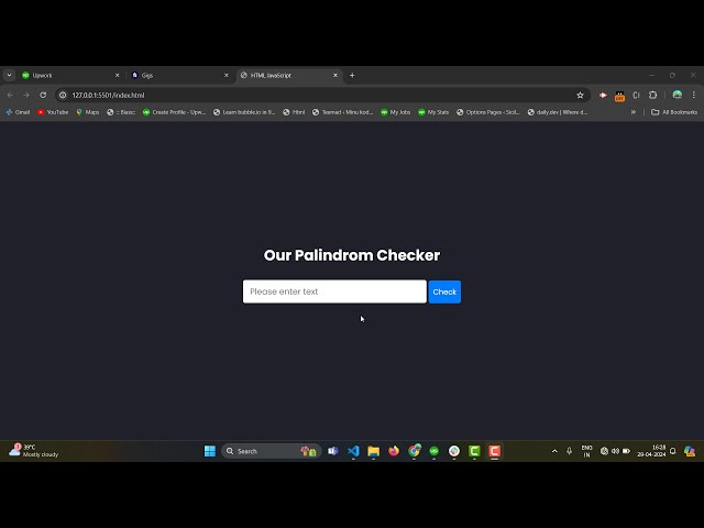 #javascript  build a  palindrome Checker