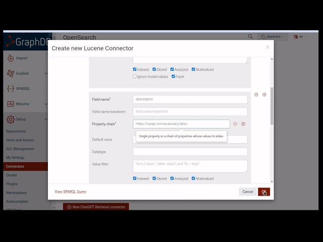 Using GraphDB's Lucene Connector
