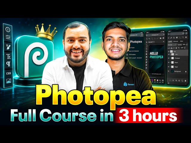 Photopea FULL Course in 3 Hours | From Zero to Advanced | Physics Wallah