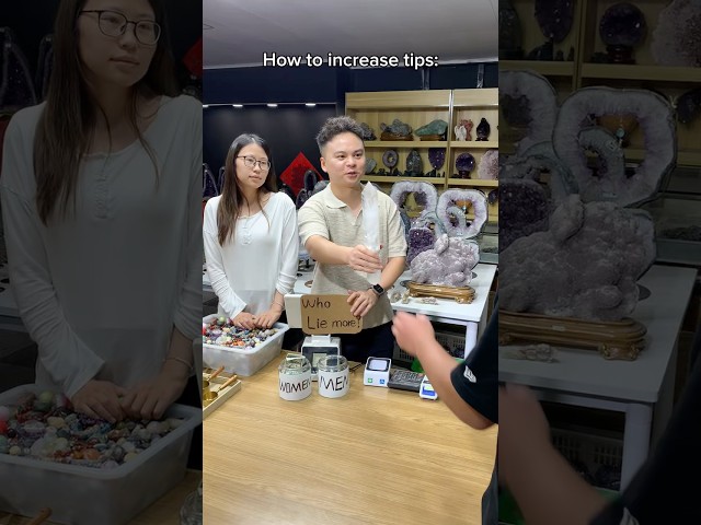 How to increase tips in a crystal shop #crystalstore #funny #smallbusiness