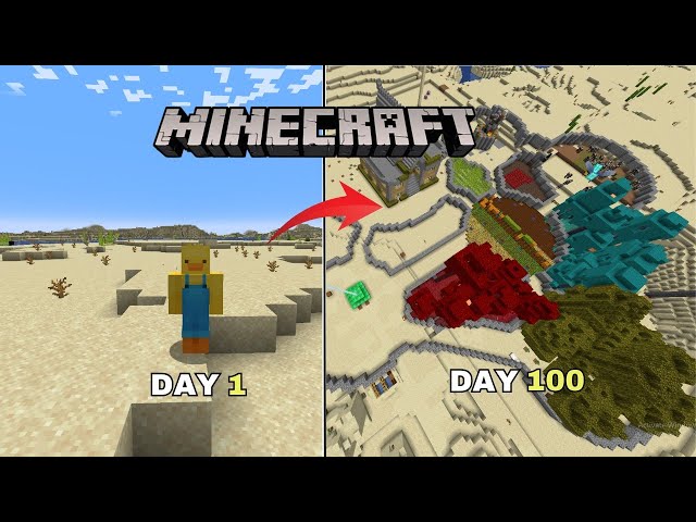 I Survived 100 Days in Desert Only world in Minecraft Survival (Hindi)