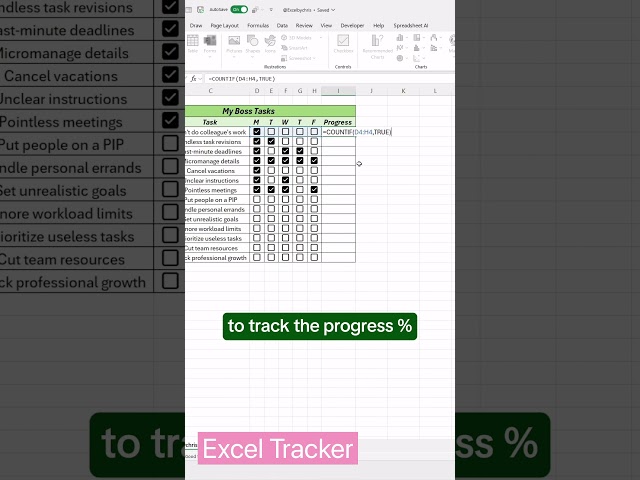 Track progress like a pro style #excel #exceltips #exceltutorial