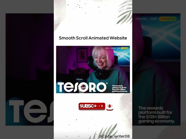 Smooth Scroll Down Animation 🔥 #shorts #html #css #coding