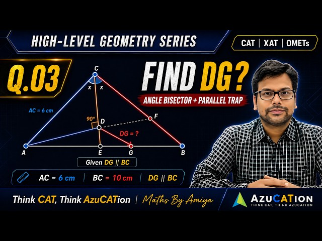 High-Level Geometry Q3: Find DG? 🔥 Angle Bisector + Parallel Trap | CAT 2026 Geometry by Amiya Sir