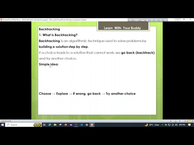 Tutorial 18:Backtracking in Algorithm Design and Analysis | Theory & Concepts Explained