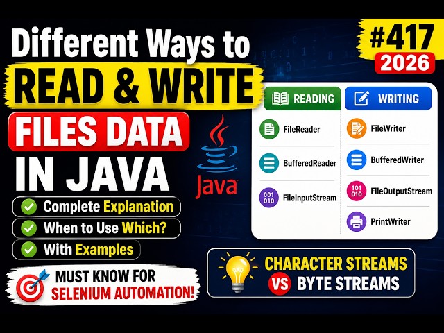 417. Different ways to read write files data in Java (Selenium Java 2026)