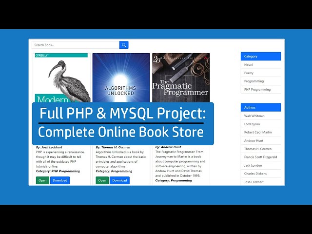 Complete Online Book Store using PHP and MySQL | Online Library Management System