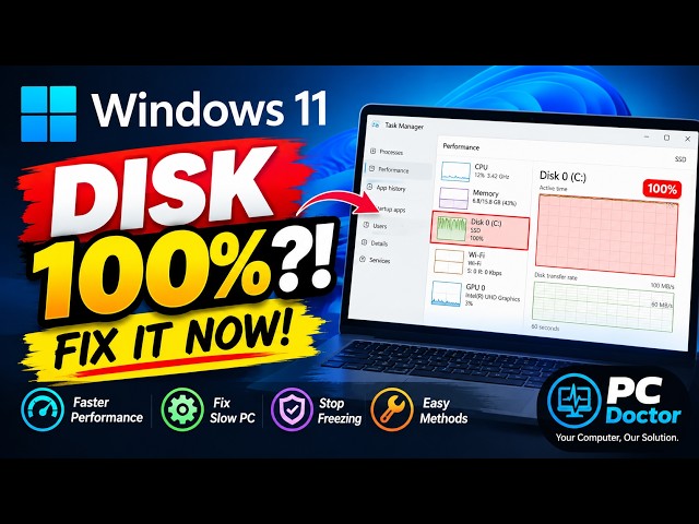 How to Fix 100% Disk Usage in Windows 11 | 5 Easy Methods