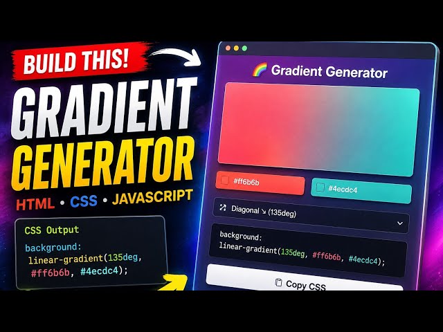 I Built a Gradient Generator Using HTML, CSS & JavaScript! 🤯🔥🔥