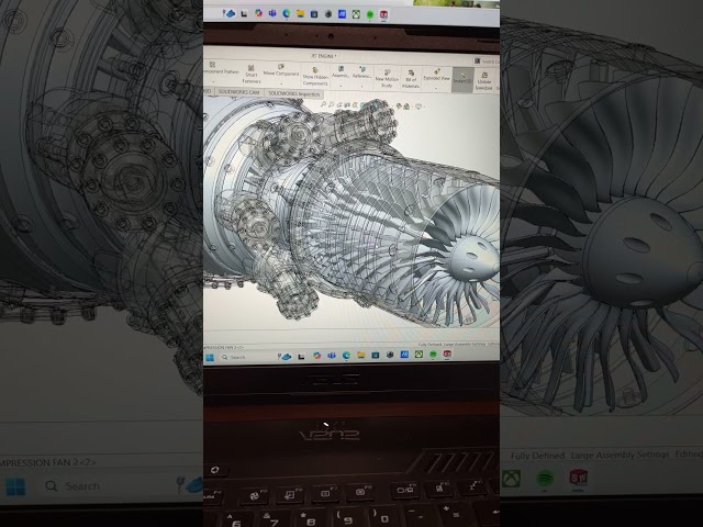 Parte final Motor jet #3dmodelingsoftware #solidworks #aircraftengine #aerospace #aircraftpropulsion