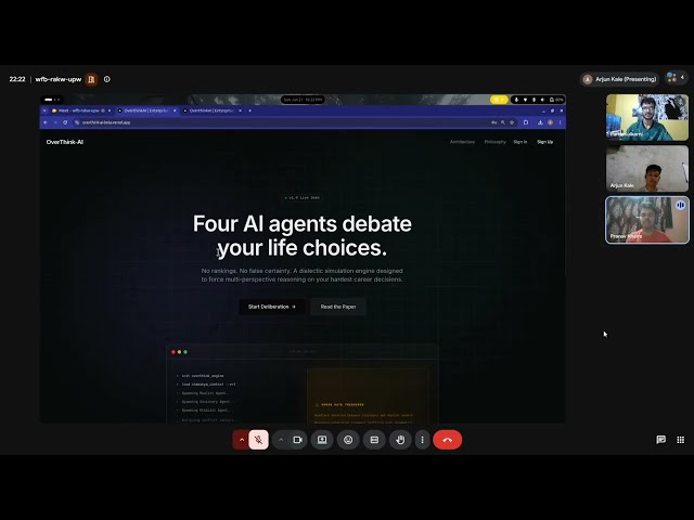 OverthinkAI — 4 AI Agents Debate Your Life Choices | USAII Global AI Hackathon 2026