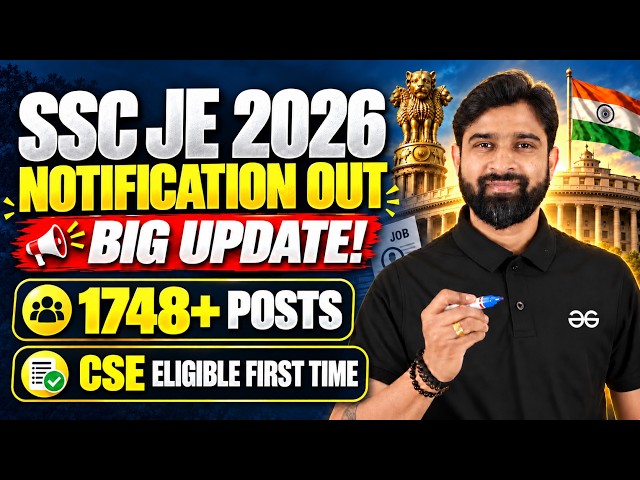 SSC JE 2026 Notification OUT 💥 1748+ Posts | CSE Students Finally Eligible!