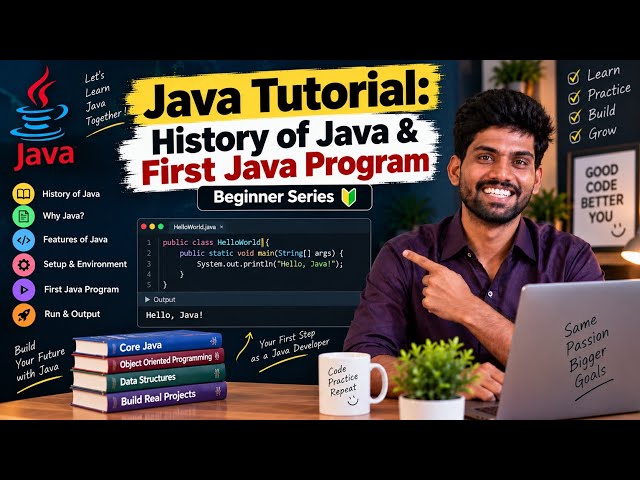 Java Tutorial: History of Java & First Java Program | Beginner Series