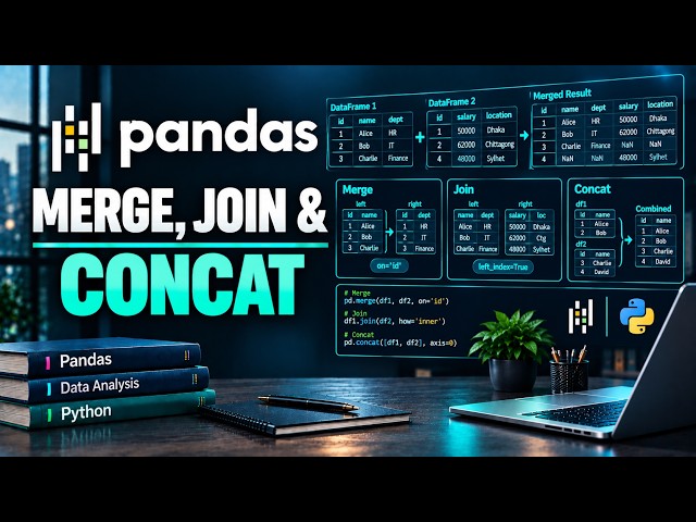 Pandas Merge, Join & Concat | Module 09: SQL-Style Joins & Multi-Table Data