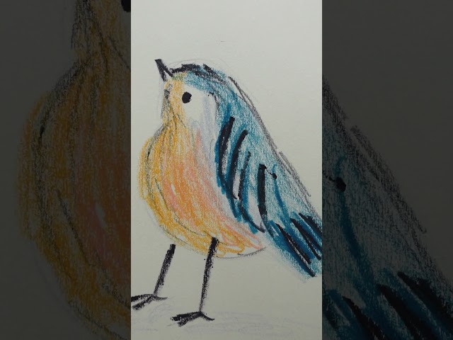 Birds sketching 🐤🕊️🦢🌿 with crayons neocolors 2 #sketch #sketchbook  #drawing #birdsketch #neocolors2
