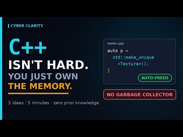 C++ Isn't Hard — You Just Own the Memory (5 Min for Beginners)