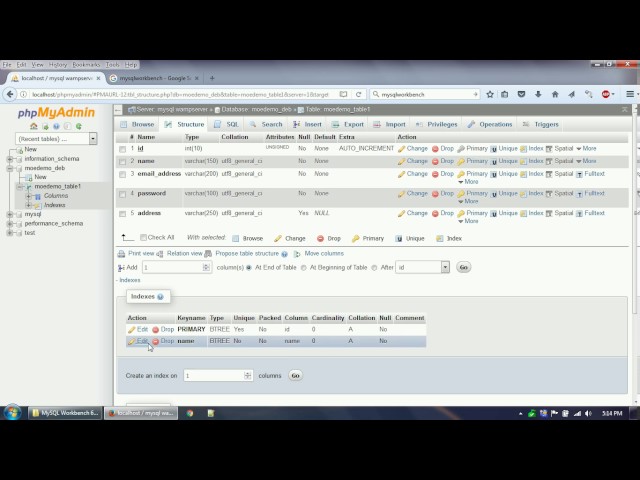 Work on MySQL Database using phpMyAdmin and MySQL Workbench IDE