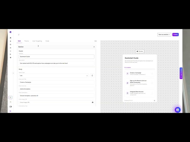 How to Integrate the Get Started Component via Greta and PLG OS
