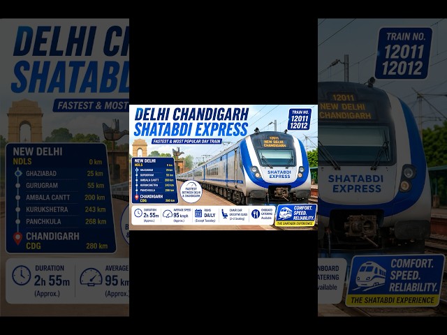 300 km in 4 Hrs , Train no -12011 . Delhi Chandigarh Shatabdi Express #shatabadi #titipotitipo