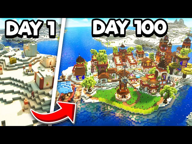 I Spent 100 Days TRANSFORMING A Desert Village In Minecraft Hardcore!