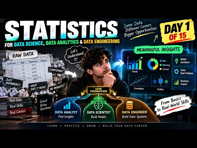 Statistics for Data Science, Data Analytics & Data Engineering | Day 1: Foundations