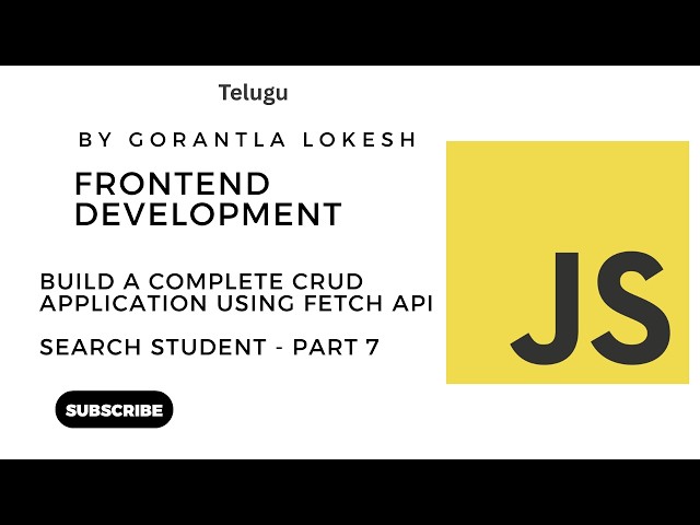 JavaScript Tutorial For Intermediate #36: Build a Complete CRUD Application using Fetch API - Part 7