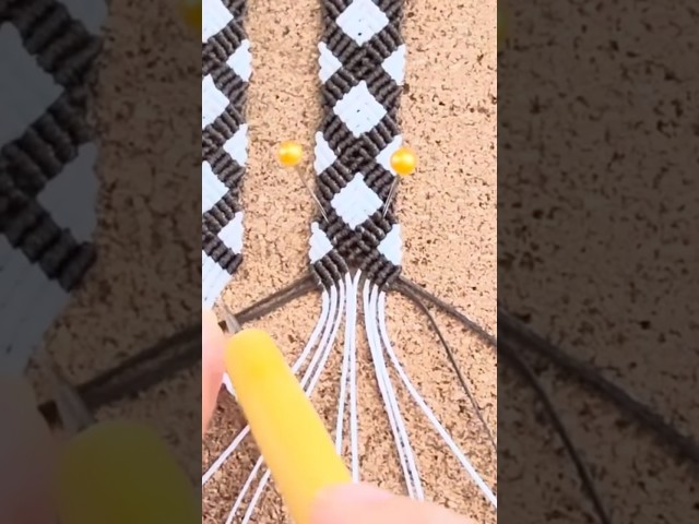 DIY Micro Macrame Bracelet | Two-Tone Macrame Bracelet with ‘X’ Motif
