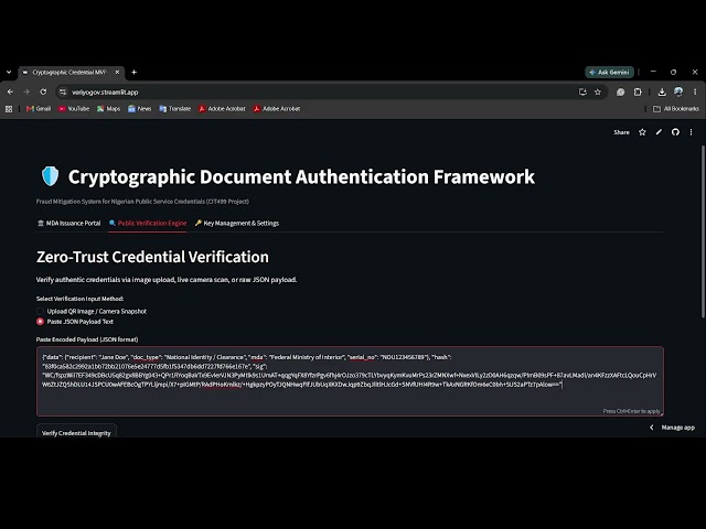 VeriyoGov — Zero-Trust Cryptographic Document Authentication Framework | Product Demo