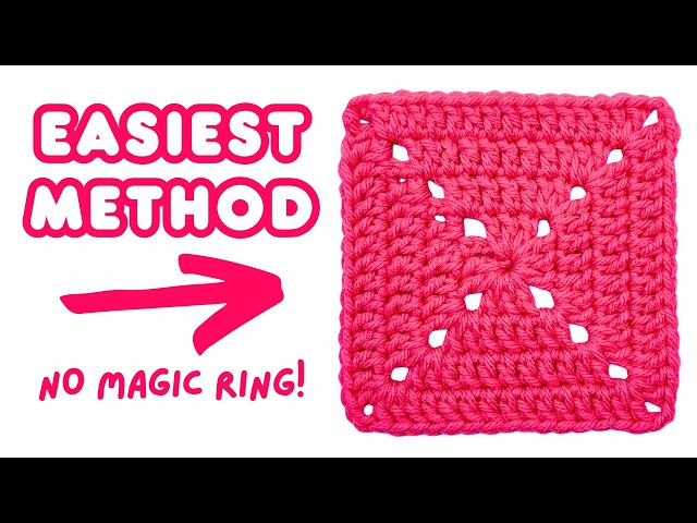 how to crochet a solid granny square for beginners ♡ no magic ring | easy crochet tutorial