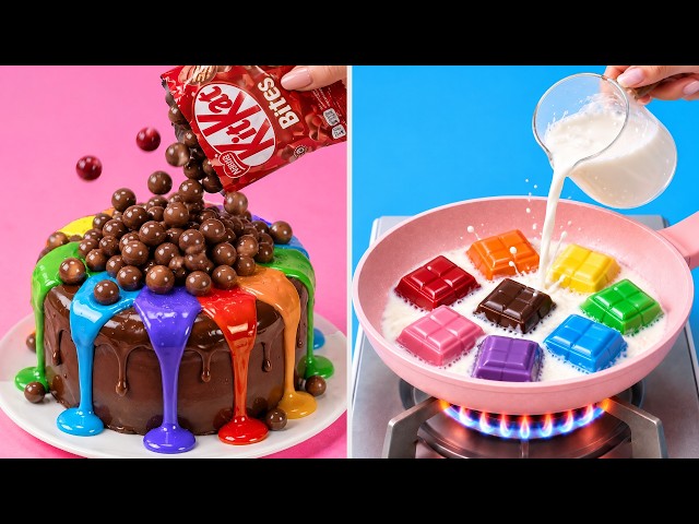 BOLA BOLA COKELAT Menguasai Rainbow Cake Ini 🍫🌈 Begitu Banyak Warna, Begitu Banyak Cokelat 1