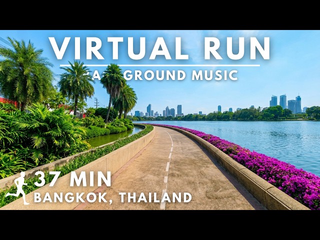Bangkok 🇹🇭 | Scenic Virtual Run With Music Through Benchakitti Park & Sky Walk #virtualrunningtv