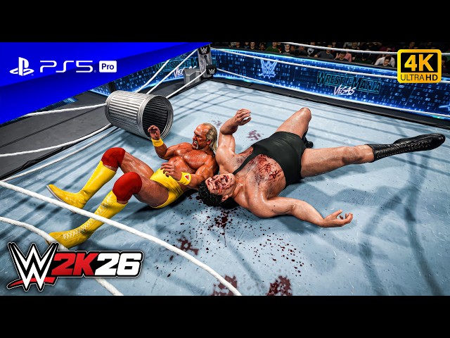 WWE 2K26 - Hulk Hogan vs. Andre the Giant - No Holds Barred Match at Wrestlemania | PS5™ Pro [4K60]