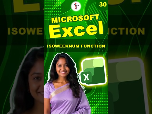 ISOWEEKNUM in Excel #excel #exceltips #exceltips #excelformula