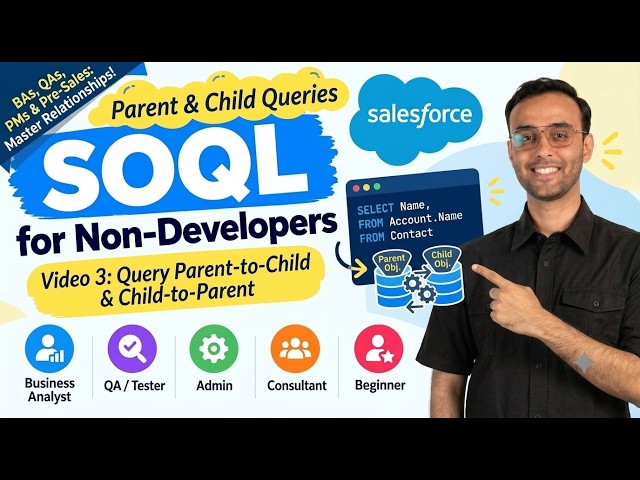 SOQL Relationship Queries Explained Parent to Child & Child to Parent! Video 3 @salesforce #soql