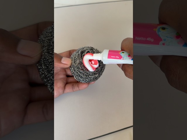 Remember this trick with a steel woll and tothpaste!