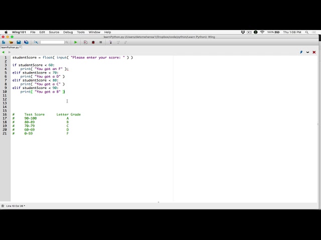 55. If-elif-else statement example program - Learn Python