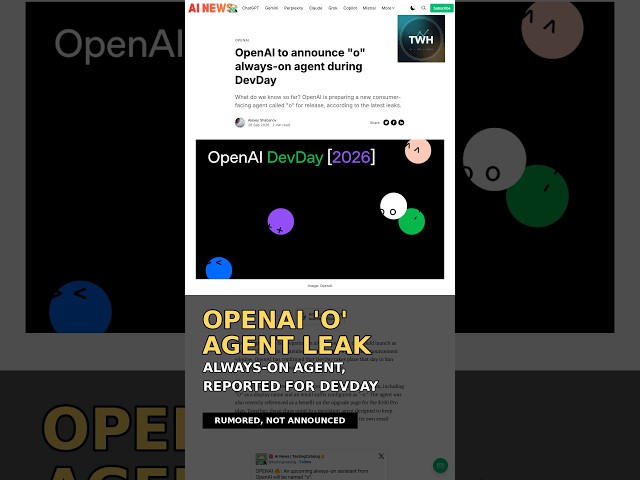 OpenAI 'O' Agent Leak: What TestingCatalog Reported