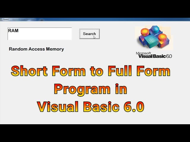 Short Form to Full Form Program in Visual Basic 6.0 || VB 6.0 Project With Source Code 