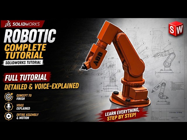Robotic Arm Complete Tutorial | Voice-Explained CAD Masterclass
