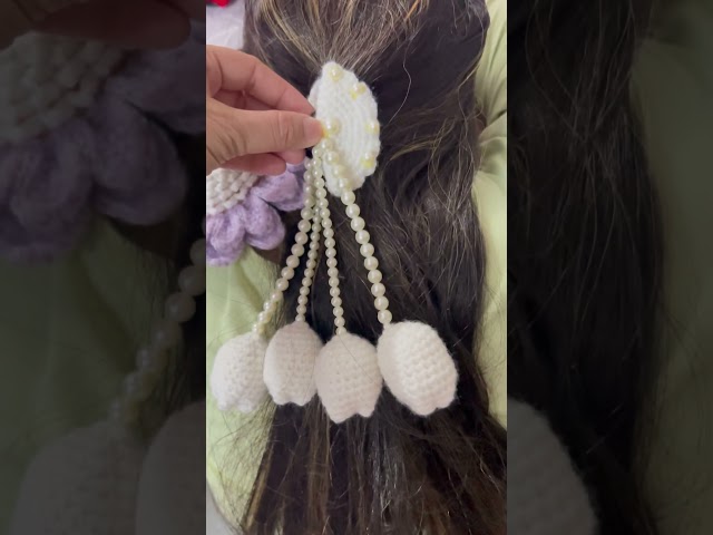 Elegant hair accessories #crochet #ppppppppppppppppppppppp