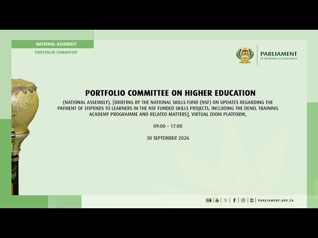 Portfolio Committee on Higher Education, 30 September 2026
