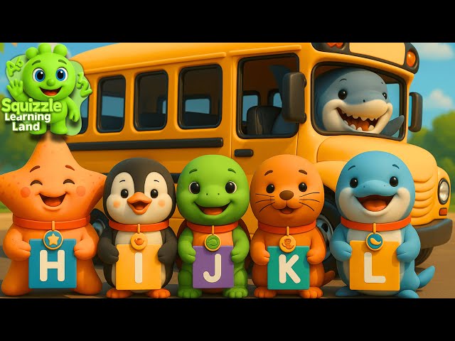 The Wheels On The Bus (Sea Animals Version) Learning Alphabet (G-L) - Kids Educational Song
