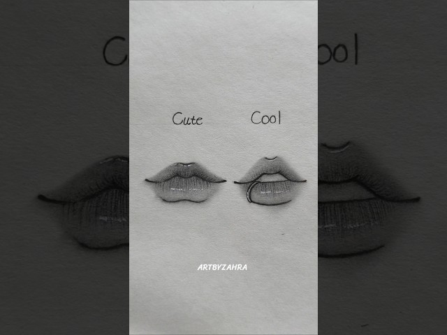 How to draw lips for beginners ✨ Cool and Cute #artbyzahra #drawing #tutorial #howtodraw