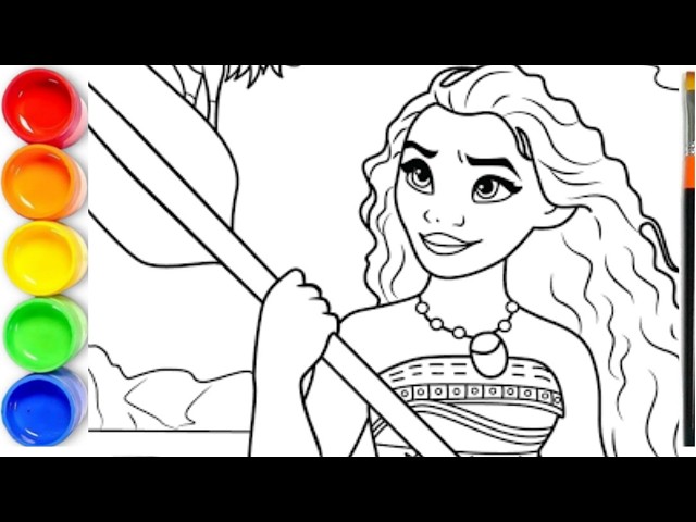 How to draw Disney Princess Moana Step by step | Easy Drawing Tutorial For Beginners