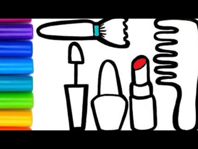 Makeup set drawing and painting for kids|kids art| easy tutorial for kids.