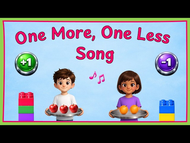 One More, One Less Song for Kids | 1 More, 1 Less Maths Song